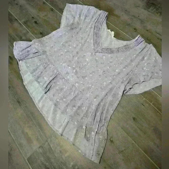 Hippie Rose Floral Cropped Blouse - Picture 1 of 5